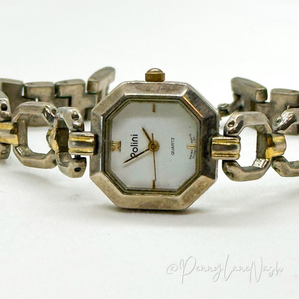 Polini Two Tone Quartz Clip Watch - Picture 2 of 6